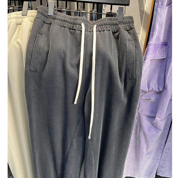 

real pics sweatpants men women 1 quality vintage jogger drawstring pants, Black