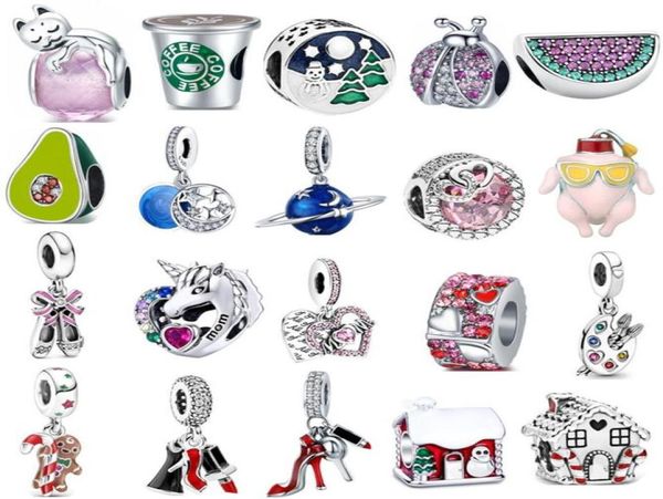 

new s925 sterling silver beads charms beaded ladies coffee cup fashion pendant original fit bracelet popular luxury jewelry diy women's, Bronze;silver