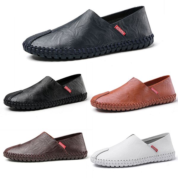 

2023 casual shoes leather men woman black dark blue brown men trainers outdoor sport sneakers