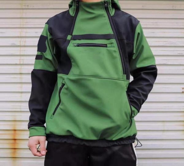 

fashion men windbreaker jackets hooded coats outdoor black white green hip hop streetwear spring autumn sport hoodies causa1931953, Black;brown