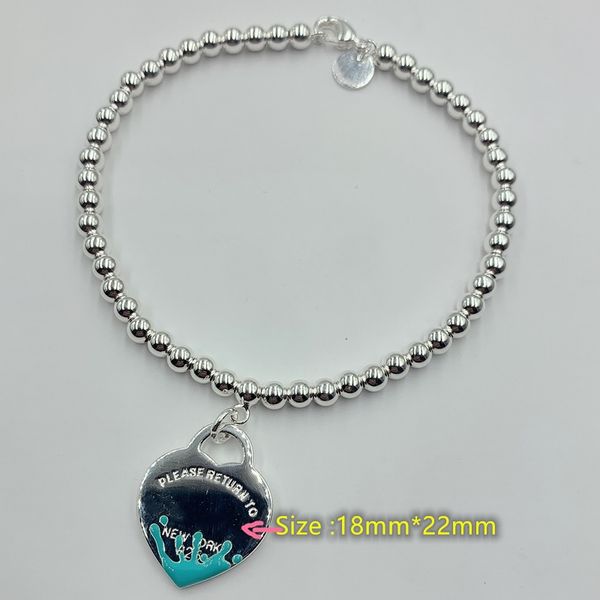 

new bead chain bracelet tag luxury brand designer bracelet waterflower heart love women's jewelry fashion classic return tif bracelets, Golden;silver