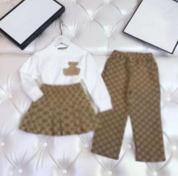 

kids clothing sets plus velvet warm fashion british brand autumn winter childrens boys treasures girls cotton two piece luxury designer hoo, White