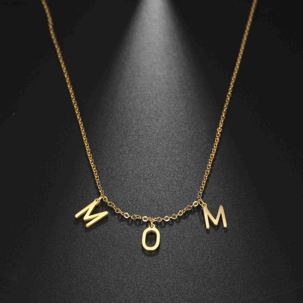 

sipuris custom letter necklace stainless steel name custom necklace for women multi-letter personalized jewelry gift accessories l230620, Silver