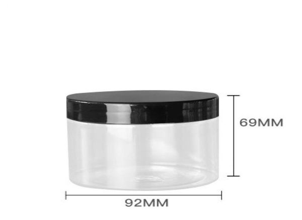 

20pcs 300ml transparent empty cosmetic cream bottles 300g clear pet jar container for cosmetics packaging skin care pots tin2790043