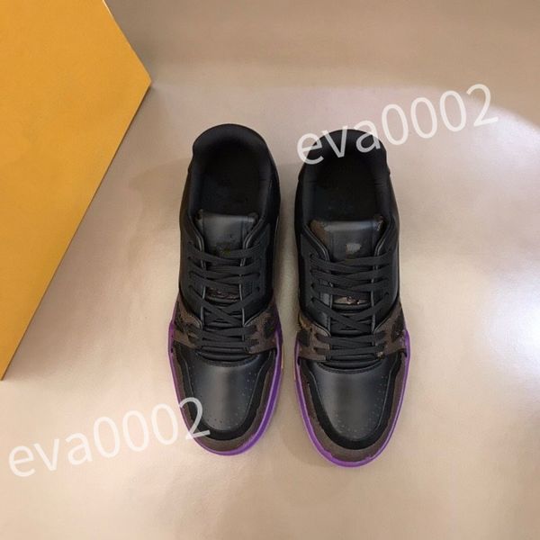 

luxury shoes home trainer sneaker buckle designer men woman leather sneaker causal shoes board shoes trainer rd0804, Black