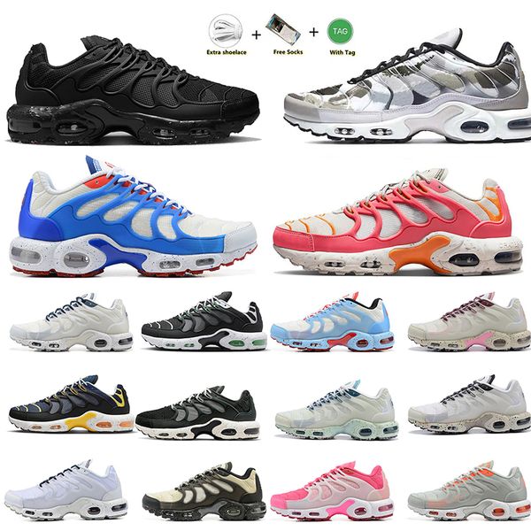 

big size 12 tn terrsape plus utility mxs running shoes tns sports sport womens mens trainers pink triple black coral brushstroke cama green