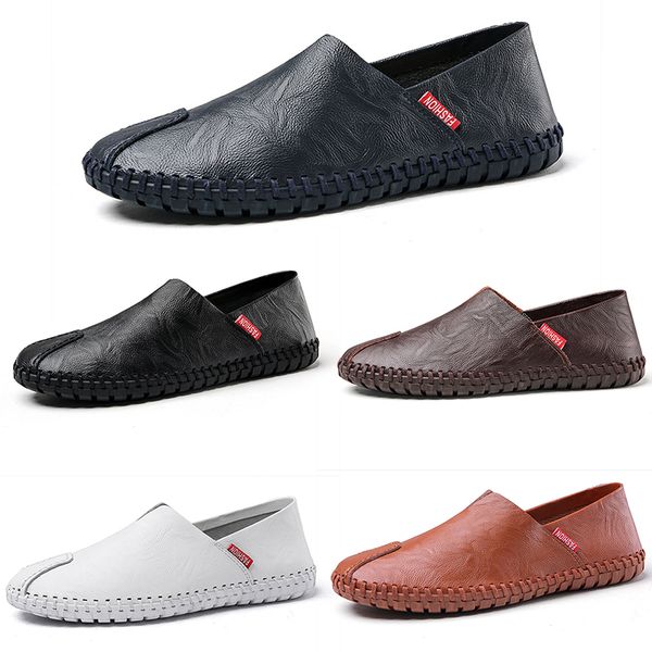 

2023 casual shoes breathable leather men woman black dark blue brown men trainers outdoor sport sneakers