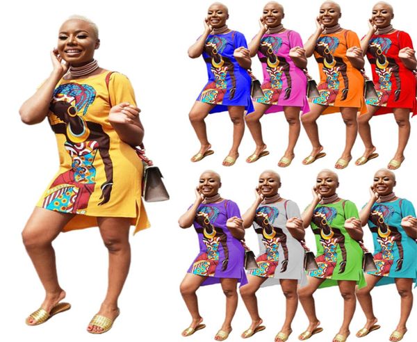 

9color new african dresses for women summer short sleeve dashiki print rich bazin nigeria clothes ladies african clothing2731660, Red