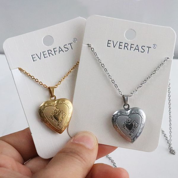 

everfast 10pc/lot 20mm engraved flower heart locket stainless steel pendants charms floating p frame necklaces openable memorial jewelry gif, Silver