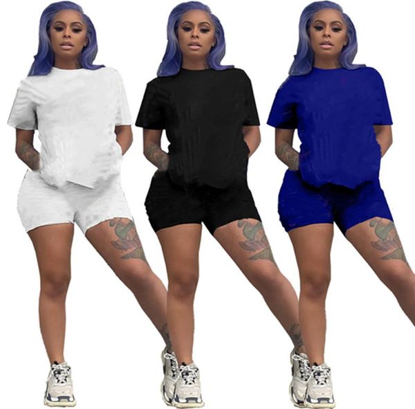 

women tracksuits summer jogger suits short sleeve two piece set pullover tshirtsshorts pants 2pcs sets plus size 3xl outfits cas4106178, Gray