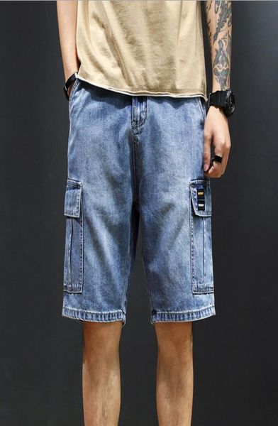 

casual trendy baggy mens jeans trousers loose pants summer denim biker jean shorts5881317, Blue