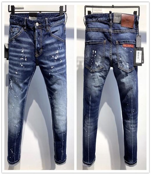 

new designer mens jeans skinny with slim elastic denim fashion bike luxury jeans men pants ripped hole jean for men plus size 4452169093, Blue