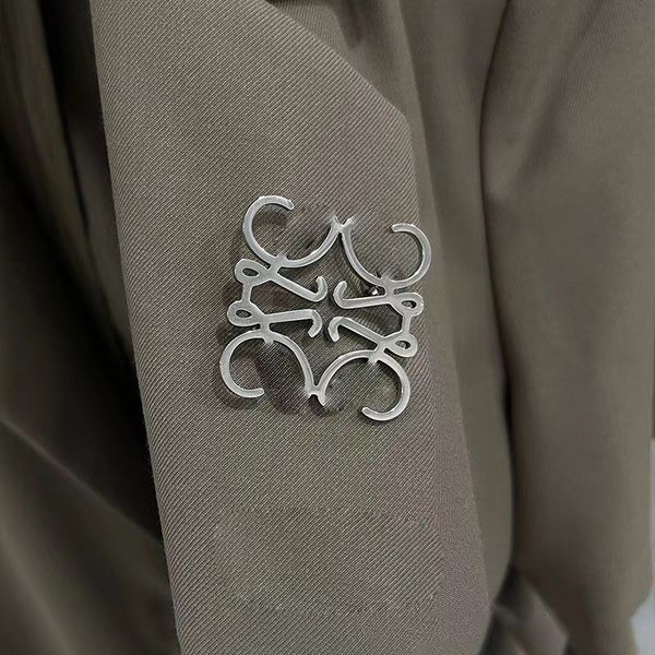 

gold metal brass letter logo stud earrings. europe and the united states simple fashion designer earrings for women. christmas wedding bride, Gray