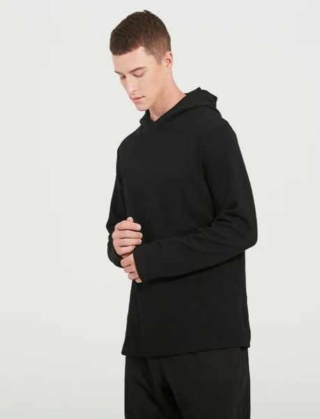 

2021 new men hooded hoodies sports yoga thick fabric solid basic sweatshirts quality jogger texture pullovers7848719, Black