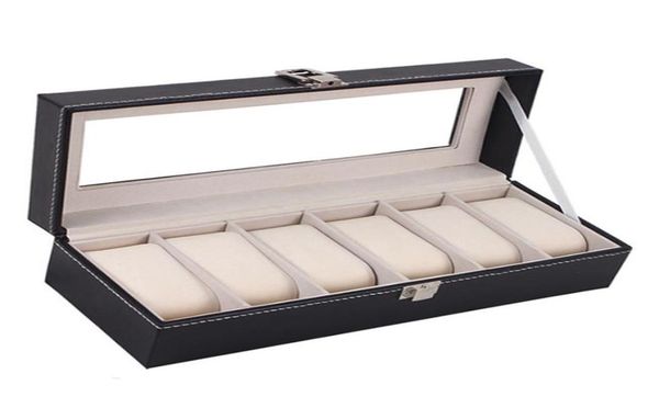 

window organizer box for save 6 wrist watches012345675976715, Black;blue