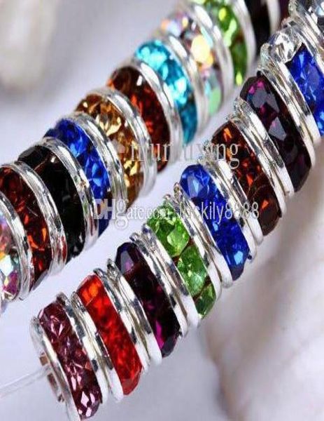 

whole 500pcs mixed color crystal rondelle spacer beads 8mm 1408003, Bronze;silver