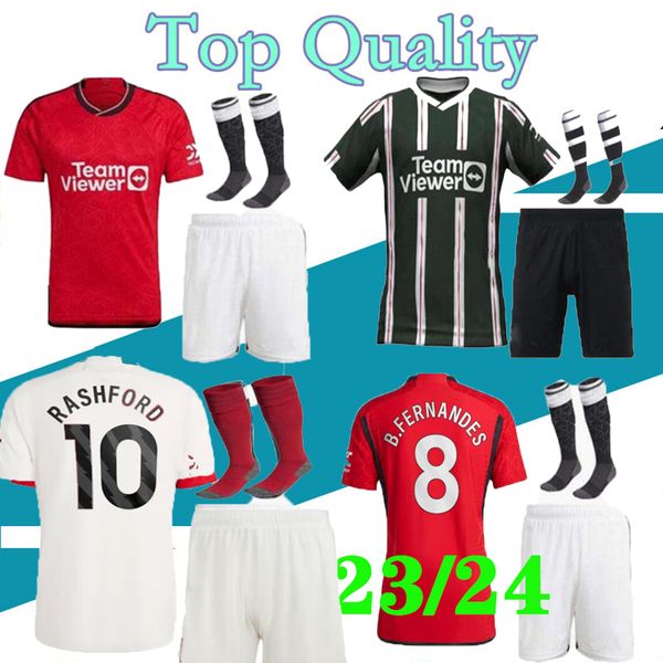 

2023 2024 man u rashford soccer jersey man utd eriksen sancho fred shirt b.fernandes malaysia martinez greenwood shaw kids kit, Black;yellow