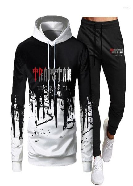 

men039s tracksuits autumn winter hoodie pants 2 pieces sports set men women casual track suit loose print sportswear4822336, Gray