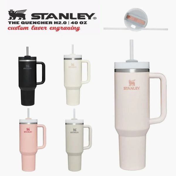 

stanley quencher h2.0 flowstate 40oz stainless steel tumbler with handle lid straw beer mug water bottle outdoor camping cup vacuum insulate