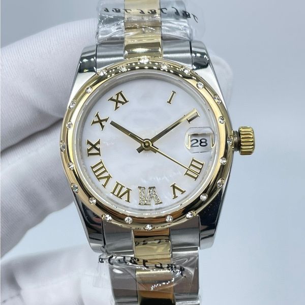 

designer watches diamond dial color women's watch 31mm sapphire glass oyster waterproof automatic montre, Slivery;brown
