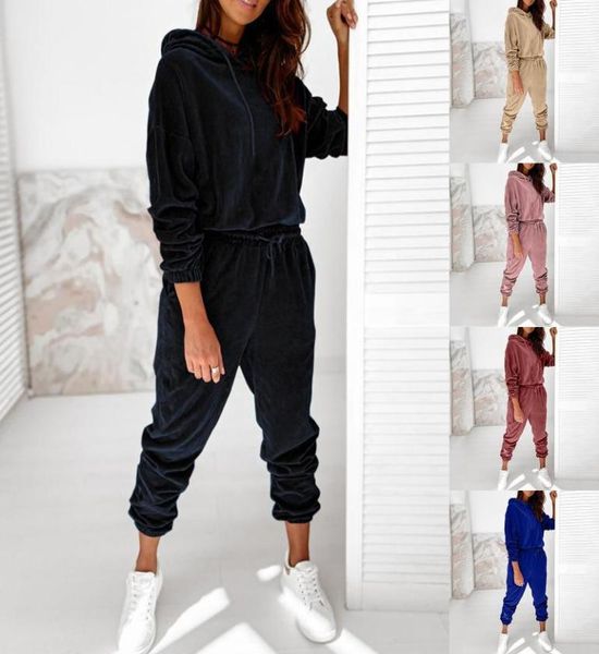 

women039s two piece pants 2021 winter fashion outfits for women tracksuit hoodies sweatshirt and sweatpants casual sports 2 set7064047, White