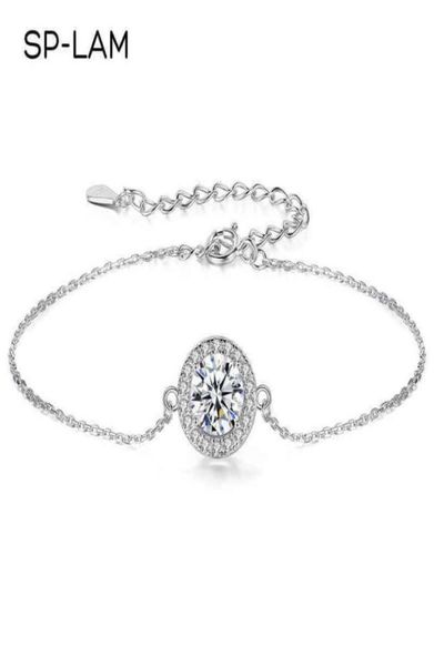 

1ct moissanite bracelet with certificate korean fashion trendy 925 sterling silver chain charms for women 2022 luxe jewelry4714813, Black