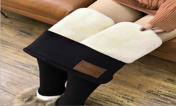 

normov women039s winter warm leggings superthick high stretch lamb cashmere leggins high waist skinny trousers c11116763778, Black;white