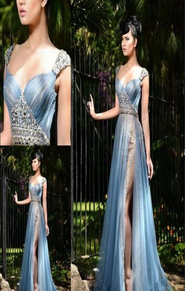 

rami salamoun mermaid lace side split evening dresses beads sweetheart neck pleats tulle floor length prom party beauty pageant dr7277340, Black;red