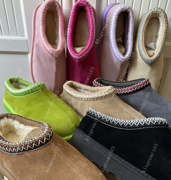 

designer cotton slippers australia boots platform fur slippers women tazz slides classic warm mini boot winter furry slipper men wool scuffs, Black