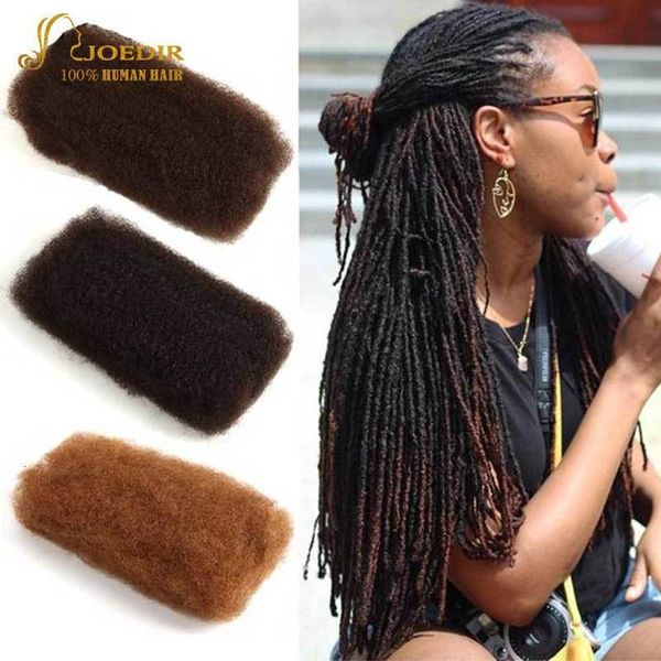 

lace wigs joedir brazilian remy hair afro kinky curly bulk human hair for braiding dreadlocks hair crochet braid hair 1022" 230808, Black;brown