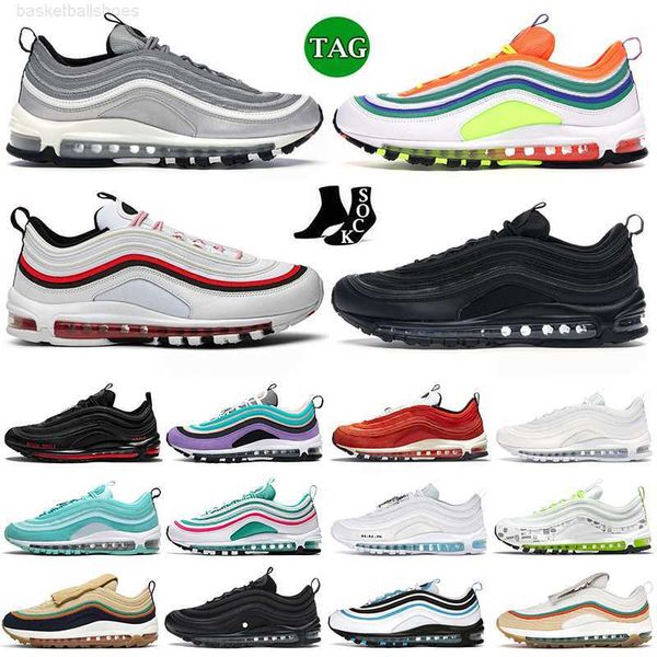 

classic running shoes mens womens 97 97s trainers outdoor mschf x triple black white silver bullet south beach designer og sneakers sports