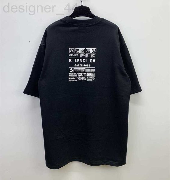 

women's t-shirt designer high edition 2023 summer new luxury fashion b home back label print os loose short sleeve 091i, White