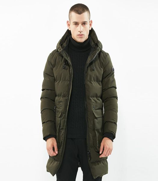 

parka men coats long winter jacket men thicken hooded outwear warm coat brand clothing casual mens overcoat veste homme6975853, Black