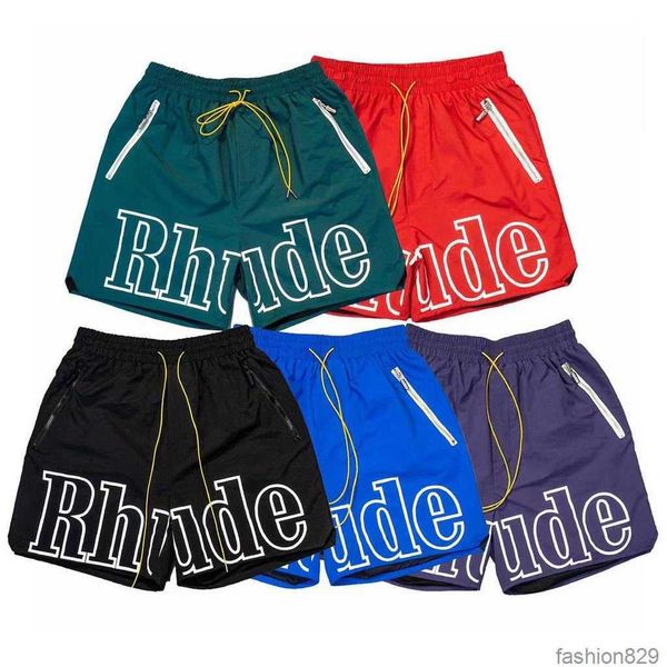

rhude shorts mens designer short men sets tracksuit pants loose and comfortable fashion be popular 2023 new style s m  xi polyester loose, White;black