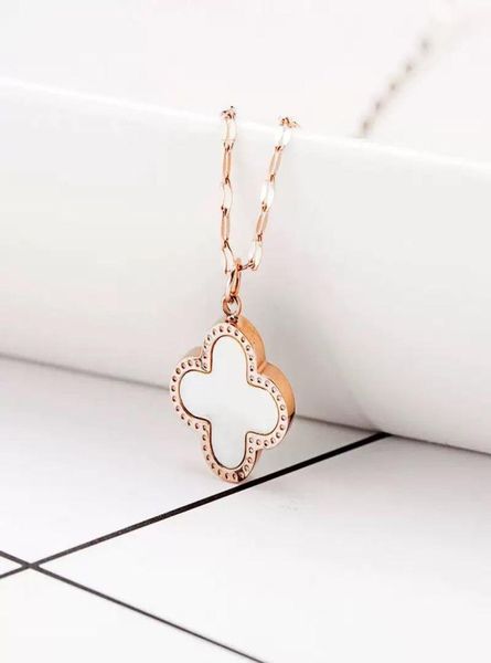 

four leaf clover necklace alloy pendant lady jewelry high sentiment simple mother039s day wedding travel commemorative gift4462134, Silver