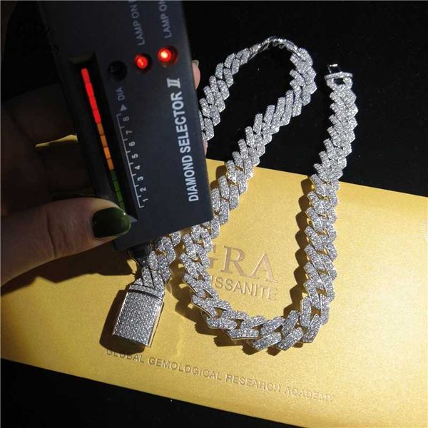 

factory wholesale silver jewelry can be customized 10k 14k 18k gold moissanite man cuban hip hop bracelet necklace