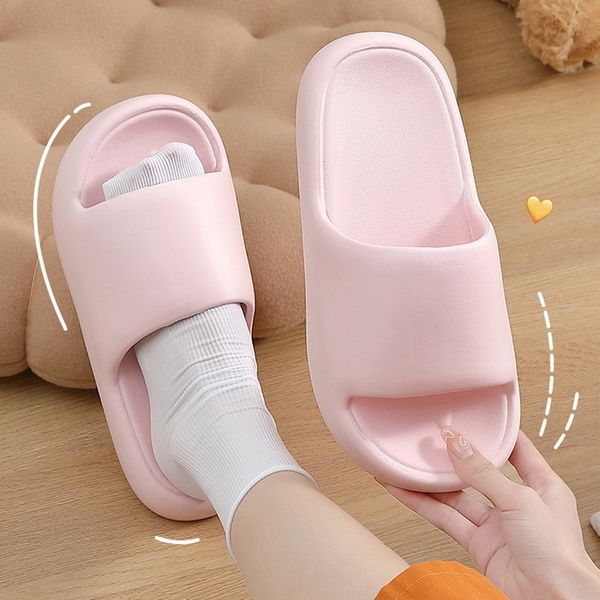 

slippers thick platform woman summer cute slide sandals couple comfort indoor bathroom beach flip flops for men 230808, Black