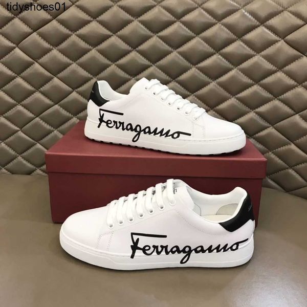 

2023 summer new feragamos sports casual shoes summer genuine leather breathable little white shoes korean versatile men's trendy board, Black