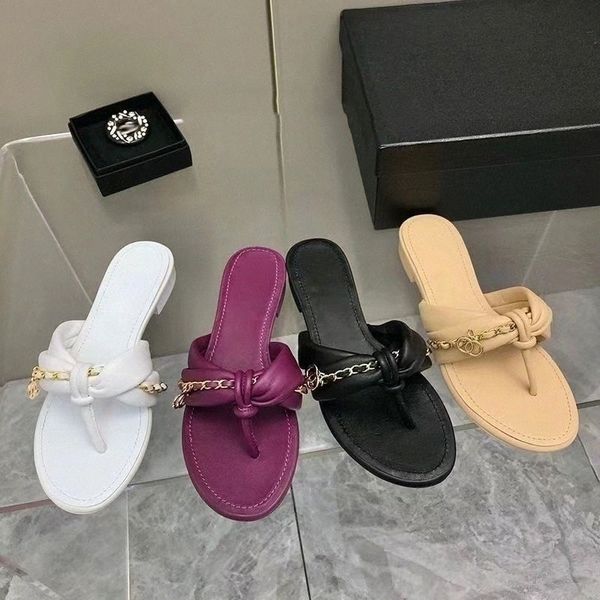 

summer women sandals slippers sheepskin metal white outdoor casual sandals designer luxury fashion women's beach flats 35-41 k0c1#, Black