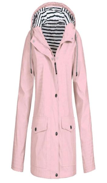 

women windbreaker solid rain jacket outdoor plus waterproof hooded raincoat windproof jackets for women plus size 2868032, Black;brown