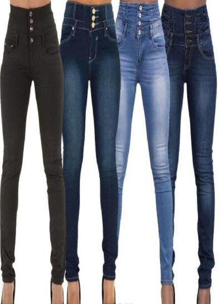 

women ladies jeans femme womens denim skinny joggings jeans pants high waist stretch slim pencil trousers2303650, Blue