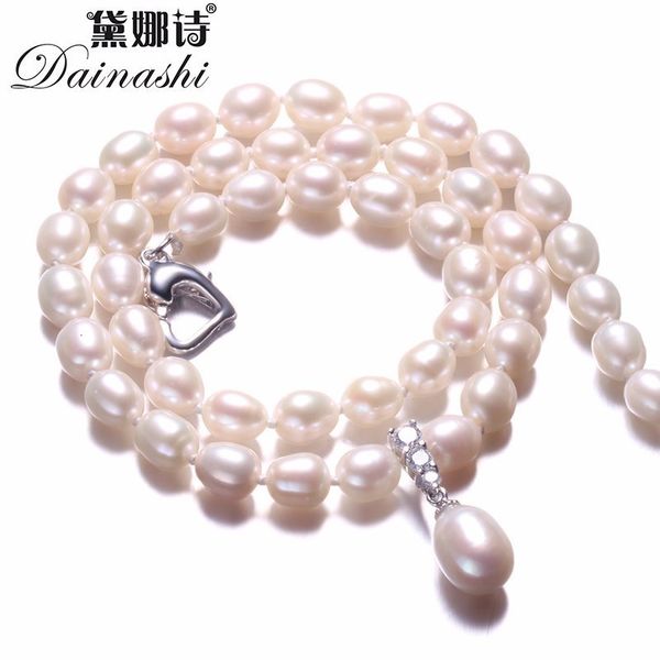 

pendant necklaces amazing price beautiful pearl jewelry necklace natural freshwater pearl beads fine jewelry whitepinkpurple 230808, Silver