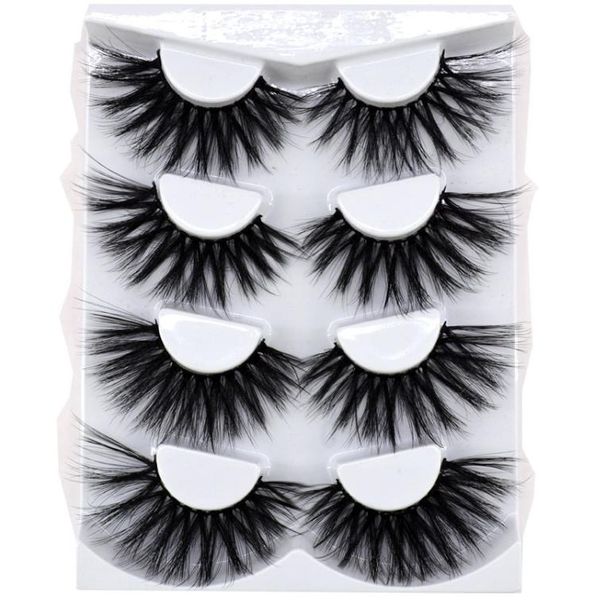 

new 4 pairs 3d mink lashes 25mm natural false eyelashes dramatic volume fake lashes makeup eyelash extension silk eyelashes mdr068648645