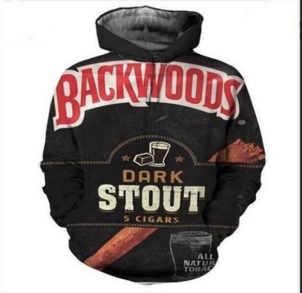 

out fashion streetwear 3d hd print casual backwoods hoodies sweatshirts men women hoodie jacket coat lms0365485078, Black