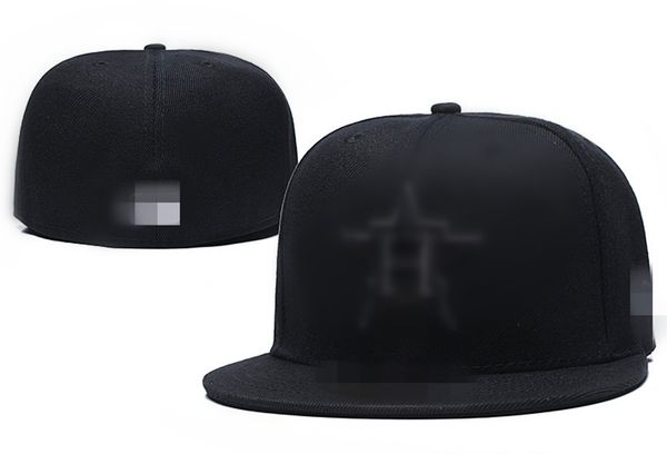 

men's fitted caps houston h hip hop size hats baseball caps flat peakfor men women full closed h5-8.9, Blue;gray