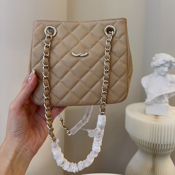 

23p women designer mini shoulder bag quilted tote caviar leather rhombock gold metal hardware matelasse chain crossbody shoulder handbag pur