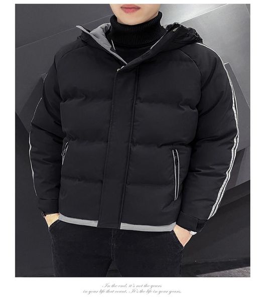 

men039s down jacket 2021 winter new cottonpadded jacket trend coat korean version tooling cottonpadded jacket men039s8811219, Black