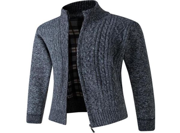 

5 colors mens jackets sweaters autumn winter warm cashmere wool zipper cardigan man casual knitwear sweatercoat male clothe4088620, Black;brown