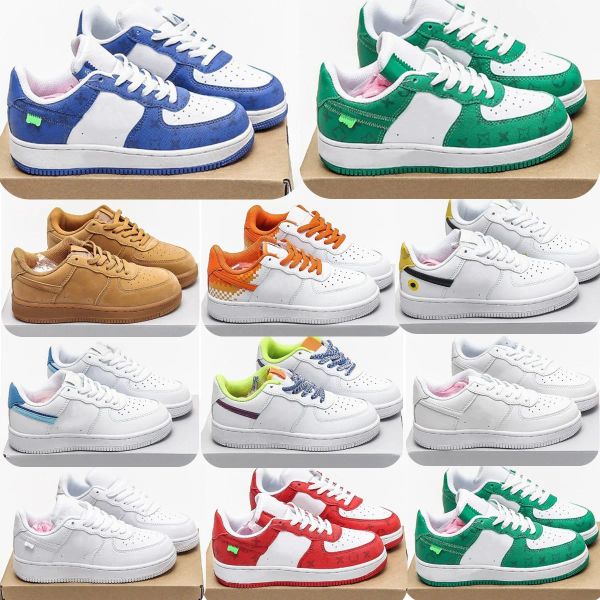 

toddlers af1 forse 1 kids shoes youth sneakers boys girls children trainers kid designer shoe flax triple white black space jam eu'&#03