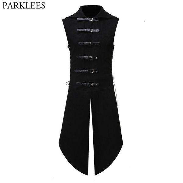 

men's vests men's black gothic steampunk velvet vest medieval victorian double breasted men suit vests tail coat stage cosplay pro, Black;white